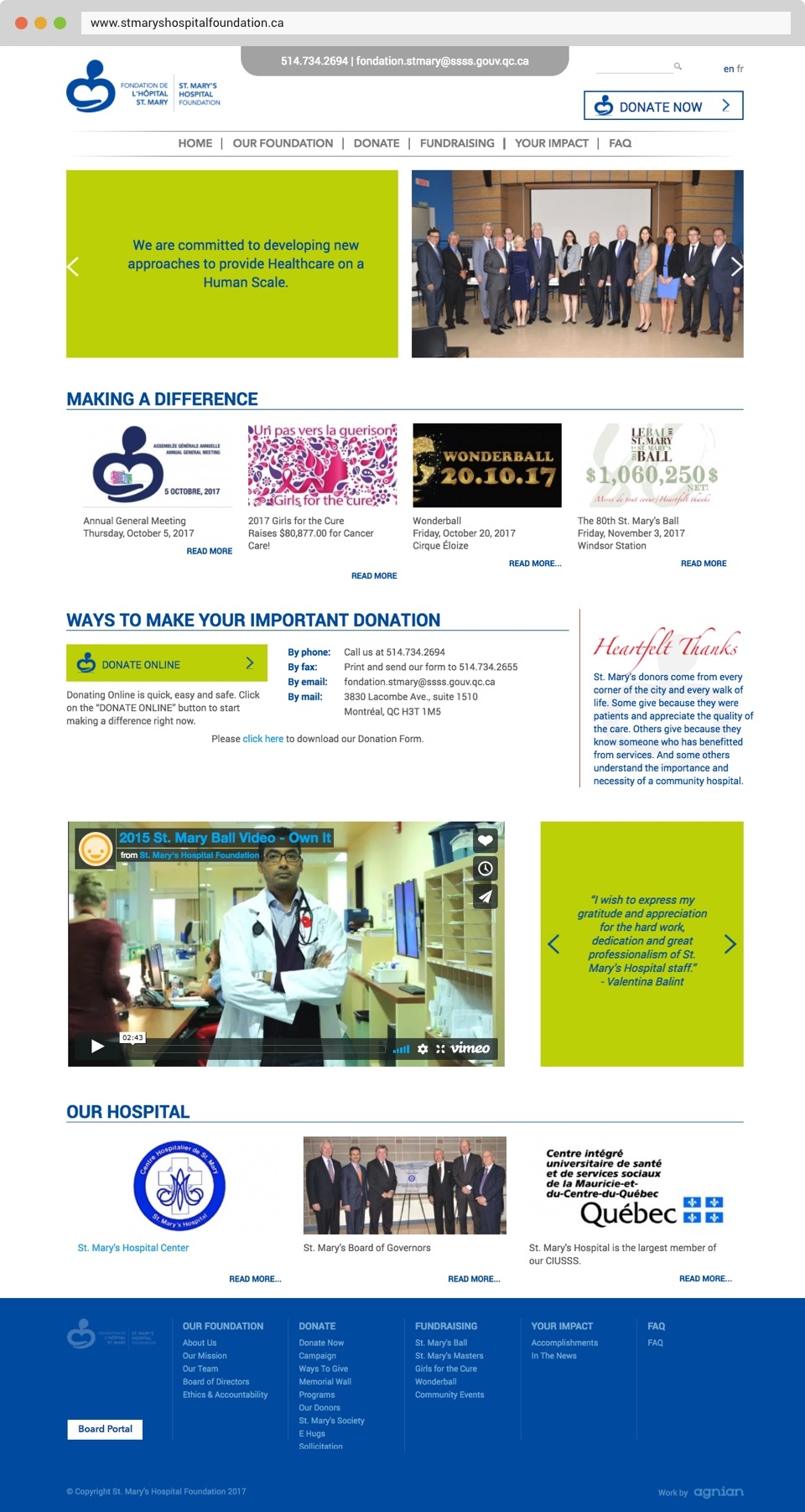 Hospital Foundation Front Page Screenshot