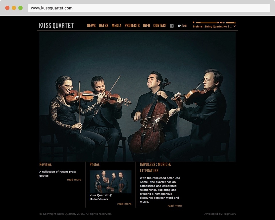 Kuss Quartet Front Page Screenshot