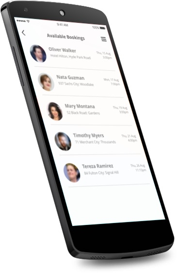 Comely - Android Customers Screen